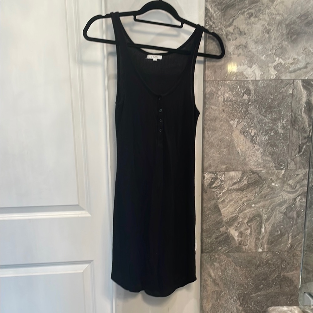 Black Sleeveless Button-Down Dress
